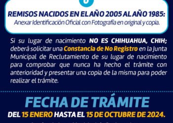 Se invita a jóvenes a tramitar su cartilla militar, clase 2006 y remisos