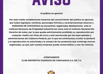 Debidamente registrados ante el IMPI nombre y otros elementos de Dorados de Chihuahua