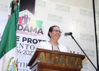 Protesta Sandra Galindo como primera Alcaldesa de la ciudad de Aldama