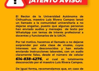 Alerta la UACH ante posibles fraudes