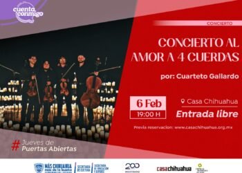 Presenta Cuarteto Gallardo concierto “Al Amor a 4 Cuerdas” en Casa Chihuahua
