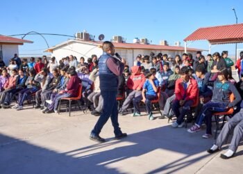 Estudiantes de la Telesecundaria Elisa Griensen  dicen no al fentanilo y otras drogas