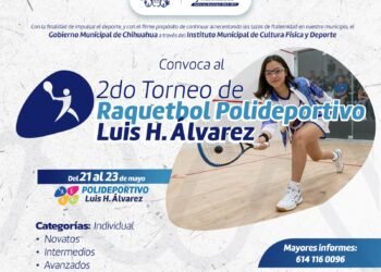Convoca Municipio a participar en el Segundo Torneo de Raquetbol en el Polideportivo Luis H. Álvarez