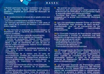 Invitan a postular a personas ejemplares para el premio municipal “Héroe civil chihuahuense”