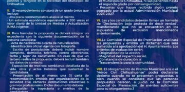 Invitan a postular a personas ejemplares para el premio municipal “Héroe civil chihuahuense”