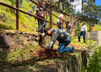 Reforestan cascada El Salto, acciones del programa “dejando una huella verde”