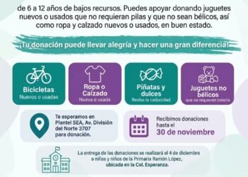 Invita SEA del Cobach a colecta solidaria para la niñez de la colonia Esperanza