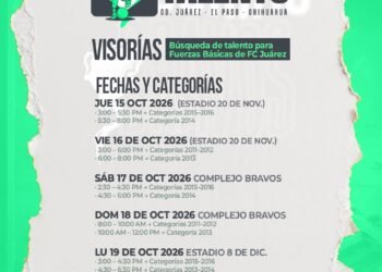Prepara FC Juárez la semana del talento bravo con visorías del 15 al 19 de octubre