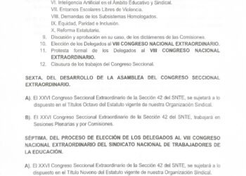 Dan a conocer convocatoria al XXVI congreso seccional extraordinario Sección 42 SNTE